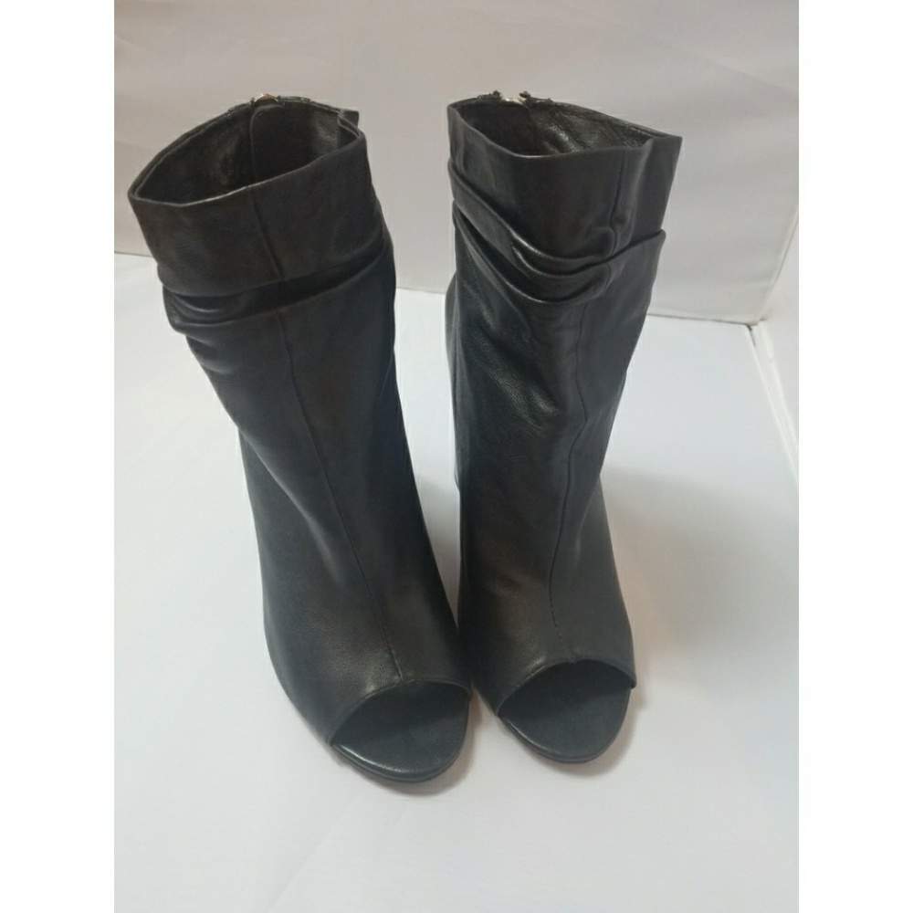 Chinese laundry Peep toe leather booties